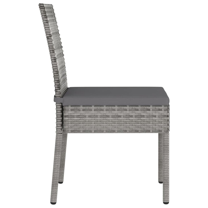 vidaXL 4 db szürke polyrattan kerti étkezőszék
