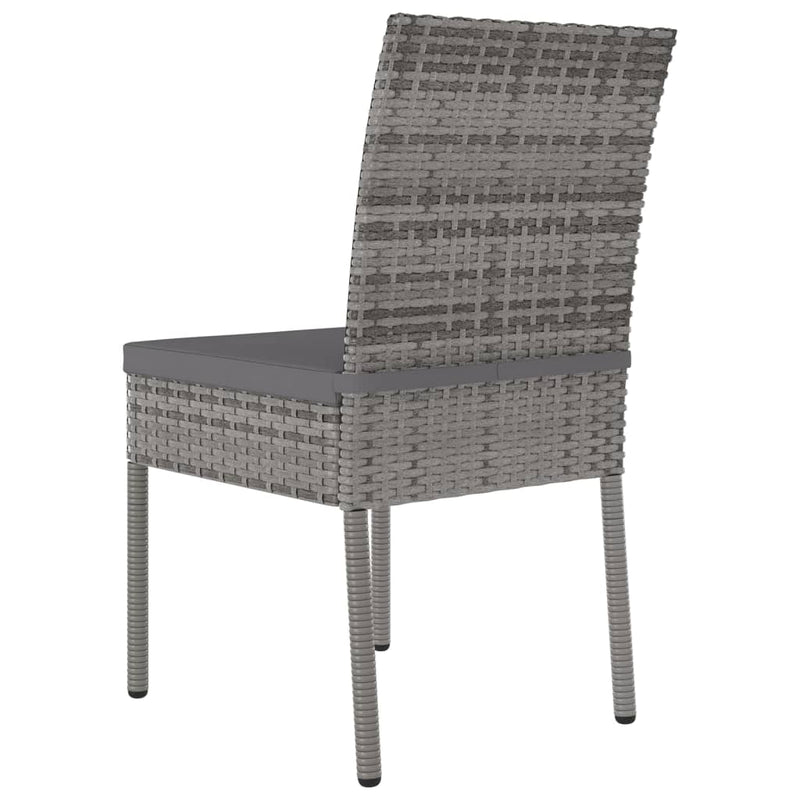 vidaXL 4 db szürke polyrattan kerti étkezőszék
