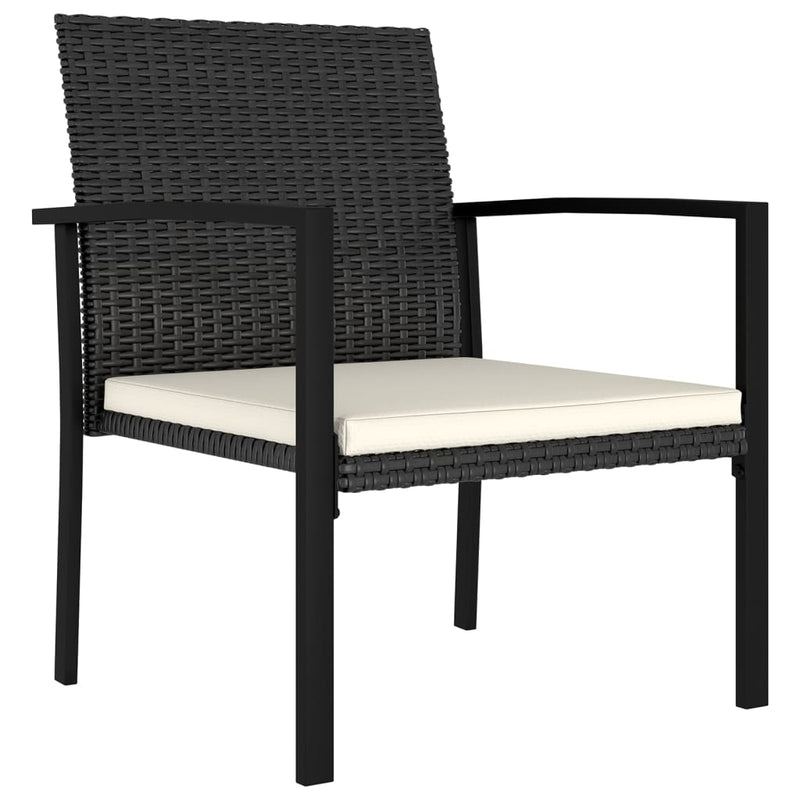 vidaXL 2 db fekete polyrattan kerti étkezőszék
