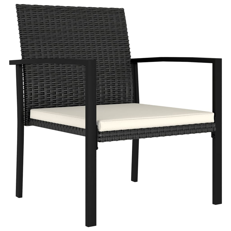 vidaXL 4 db fekete polyrattan kerti étkezőszék