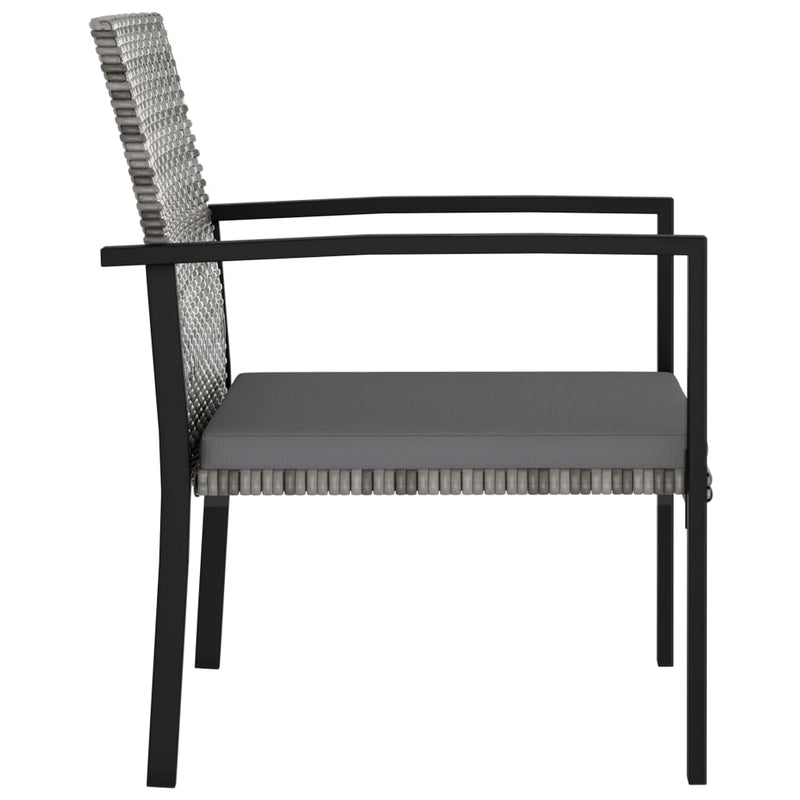 vidaXL 4 db szürke polyrattan kerti étkezőszék