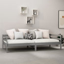 vidaXL szürke tömör fenyőfa dívány matraccal 90 x 200 cm