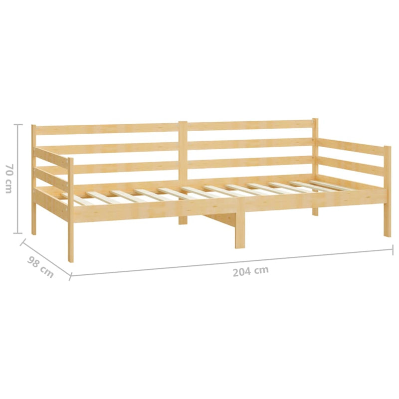 vidaXL tömör fenyőfa dívány matraccal 90 x 200 cm