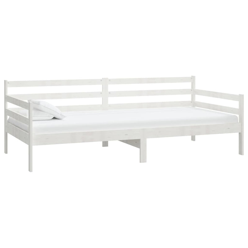 vidaXL fehér tömör fenyőfa dívány matraccal 90 x 200 cm