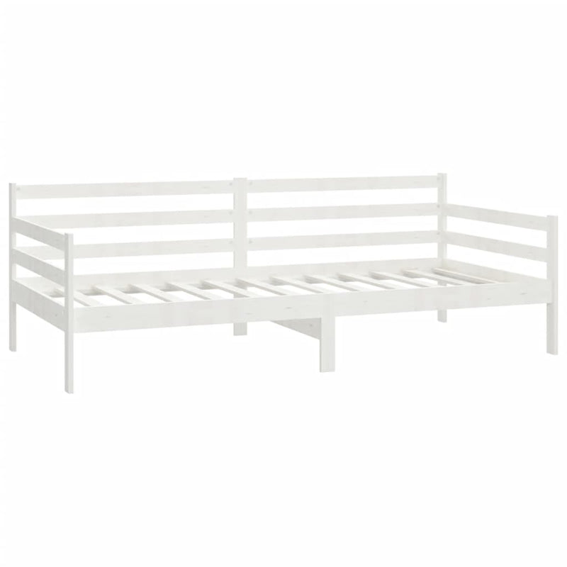 vidaXL fehér tömör fenyőfa dívány matraccal 90 x 200 cm