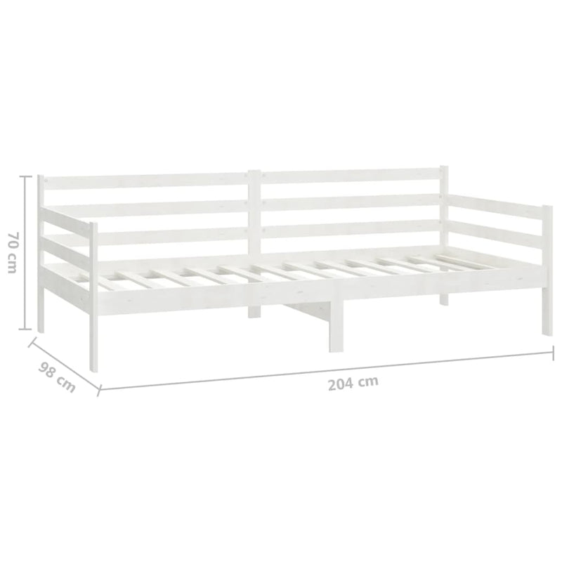 vidaXL fehér tömör fenyőfa dívány matraccal 90 x 200 cm