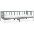 vidaXL szürke tömör fenyőfa dívány matraccal 90 x 200 cm