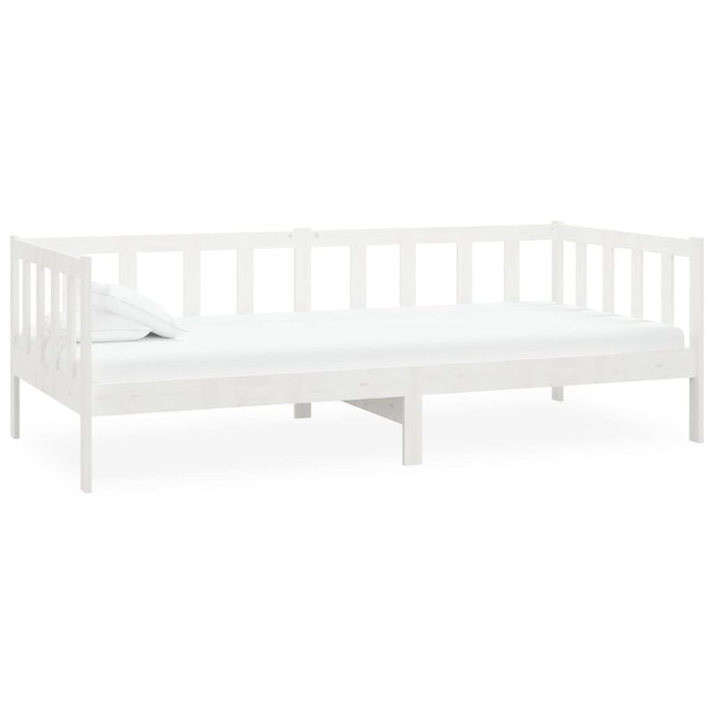 vidaXL fehér tömör fenyőfa dívány matraccal 90 x 200 cm