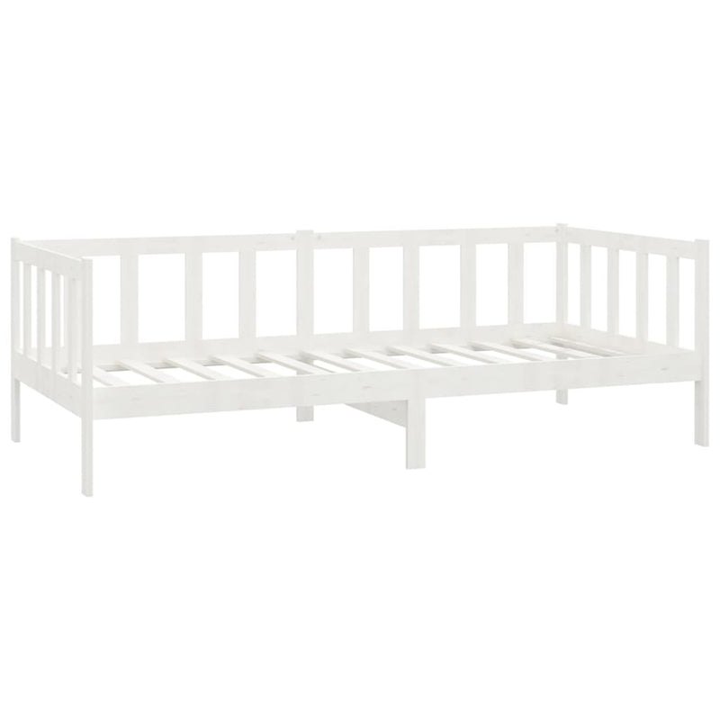 vidaXL fehér tömör fenyőfa dívány matraccal 90 x 200 cm