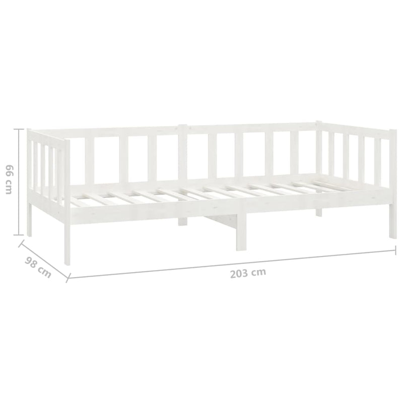 vidaXL fehér tömör fenyőfa dívány matraccal 90 x 200 cm
