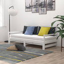 vidaXL fehér tömör fenyőfa kihúzható kanapéágy 2 x (90 x 200) cm