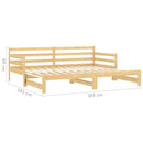 vidaXL tömör fenyőfa kihúzható kanapéágy 2 x (90 x 200) cm