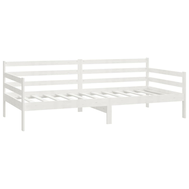 vidaXL fehér tömör fenyőfa dívány fiókokkal 90 x 200 cm