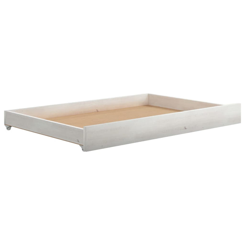 vidaXL fehér tömör fenyőfa dívány fiókokkal 90 x 200 cm