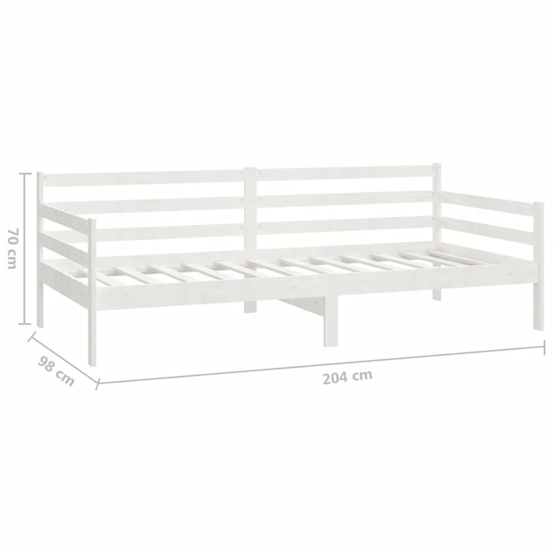 vidaXL fehér tömör fenyőfa dívány fiókokkal 90 x 200 cm