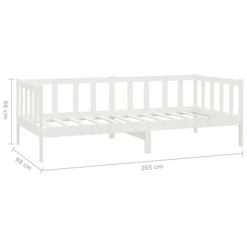 vidaXL fehér tömör fenyőfa dívány fiókokkal 90 x 200 cm