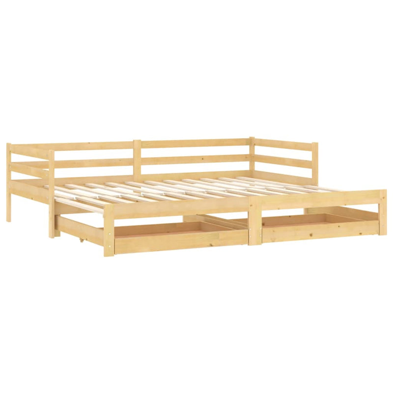 vidaXL tömör fenyőfa kihúzható kanapéágy 2 x (90 x 200) cm