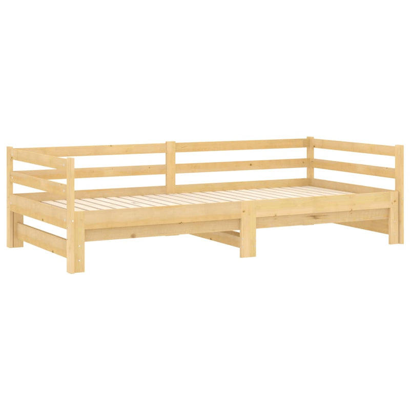 vidaXL tömör fenyőfa kihúzható kanapéágy 2 x (90 x 200) cm
