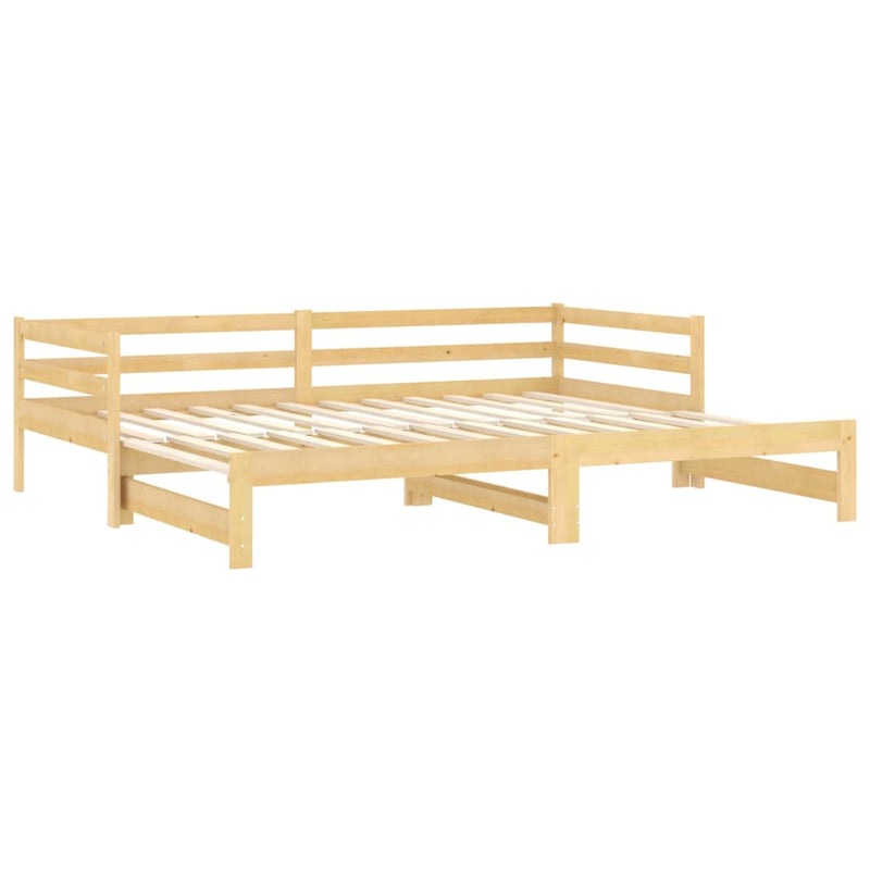 vidaXL tömör fenyőfa kihúzható kanapéágy 2 x (90 x 200) cm
