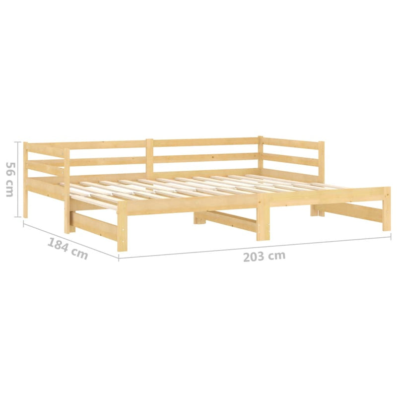 vidaXL tömör fenyőfa kihúzható kanapéágy 2 x (90 x 200) cm