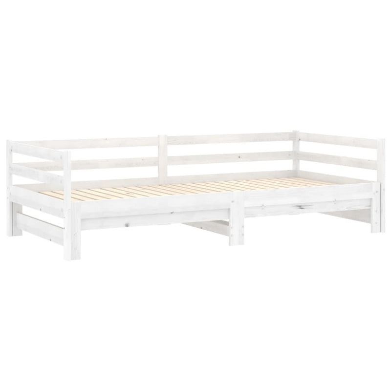 vidaXL fehér tömör fenyőfa kihúzható kanapéágy 2 x (90 x 200) cm