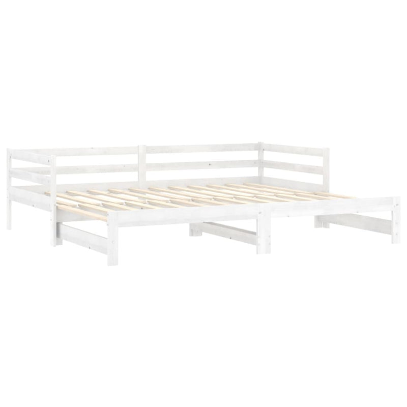 vidaXL fehér tömör fenyőfa kihúzható kanapéágy 2 x (90 x 200) cm