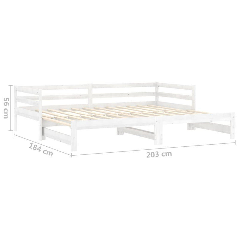 vidaXL fehér tömör fenyőfa kihúzható kanapéágy 2 x (90 x 200) cm