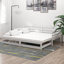 vidaXL fehér tömör fenyőfa kihúzható kanapéágy 2 x (90 x 200) cm