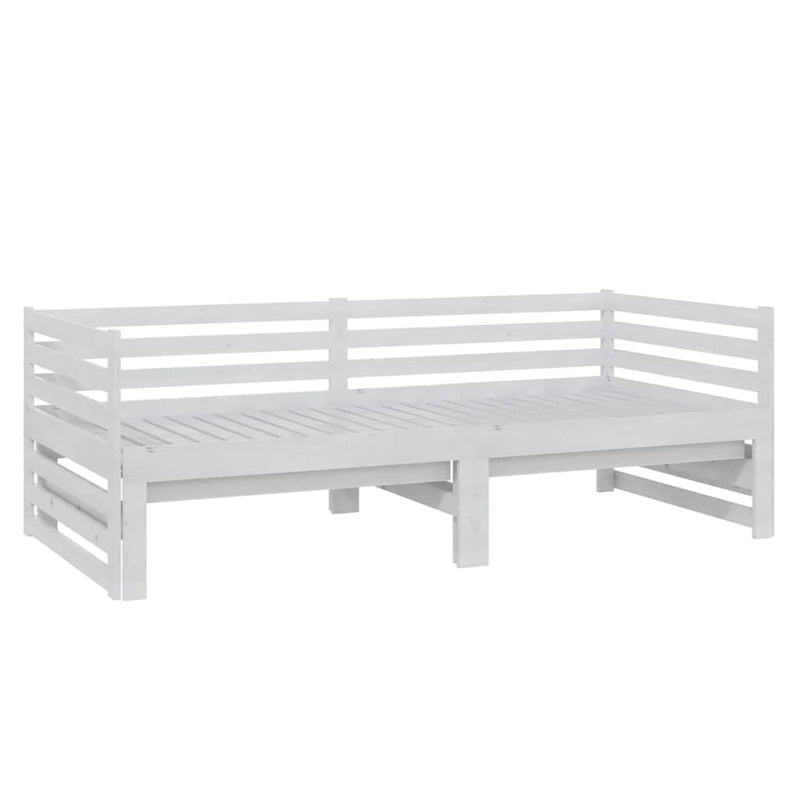 vidaXL fehér tömör fenyőfa kihúzható kanapéágy 2 x (90 x 200) cm