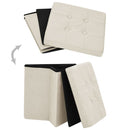 vidaXL 2 db krémfehér összecsukható művászon tárolóülőke