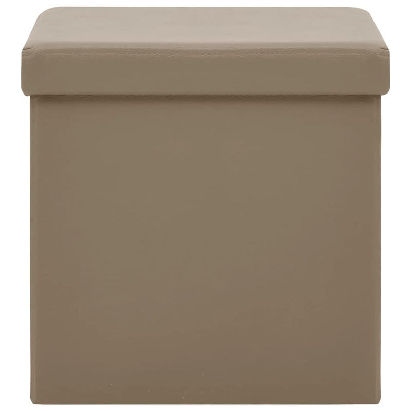 vidaXL 2 db kávészínű összecsukható PVC tárolóülőke