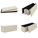 vidaXL krémfehér összecsukható művászon tárolópad