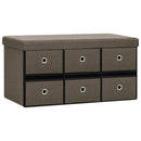 vidaXL barna összecsukható művászon tárolópad 76 x 38 x 38 cm