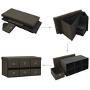 vidaXL sötétbarna összecsukható művászon tárolópad 76 x 38 x 38 cm