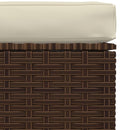 vidaXL barna polyrattan kerti lábtartó párnával 70 x 70 x 30 cm