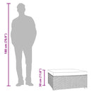 vidaXL barna polyrattan kerti lábtartó párnával 70 x 70 x 30 cm