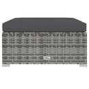 vidaXL szürke polyrattan kerti lábtartó párnával 70 x 70 x 30 cm