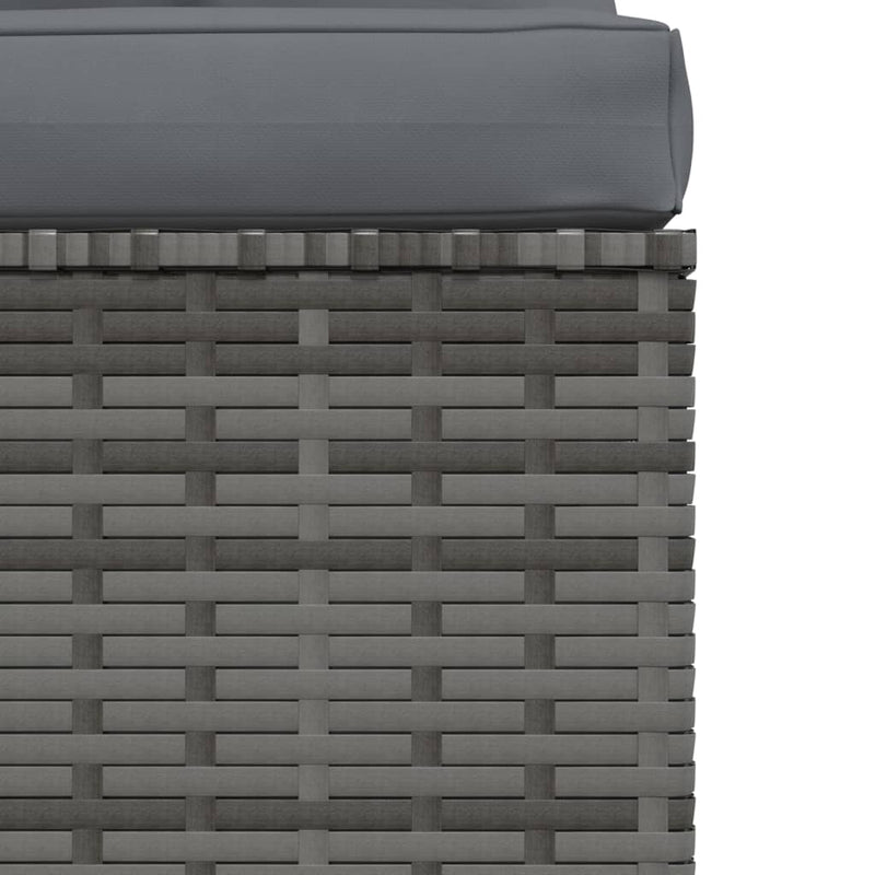vidaXL szürke polyrattan kerti középső kanapé párnákkal