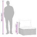 vidaXL szürke polyrattan kerti középső kanapé párnákkal