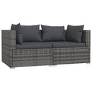 vidaXL 3 részes szürke polyrattan kerti ülőgarnitúra párnákkal
