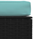 vidaXL fekete polyrattan kerti lábtartó párnával 70 x 70 x 30 cm