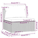 vidaXL fekete polyrattan kerti középső kanapé párnákkal