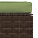 vidaXL barna polyrattan kerti lábtartó párnával 70 x 70 x 30 cm
