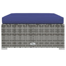 vidaXL szürke polyrattan kerti lábtartó párnával 70 x 70 x 30 cm