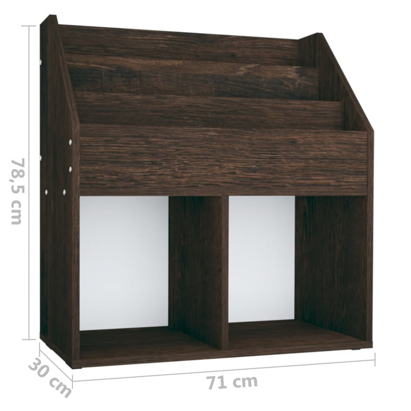 vidaXL füstös tölgy színű szerelt fa gyerek újságtartó 71x30x78,5 cm