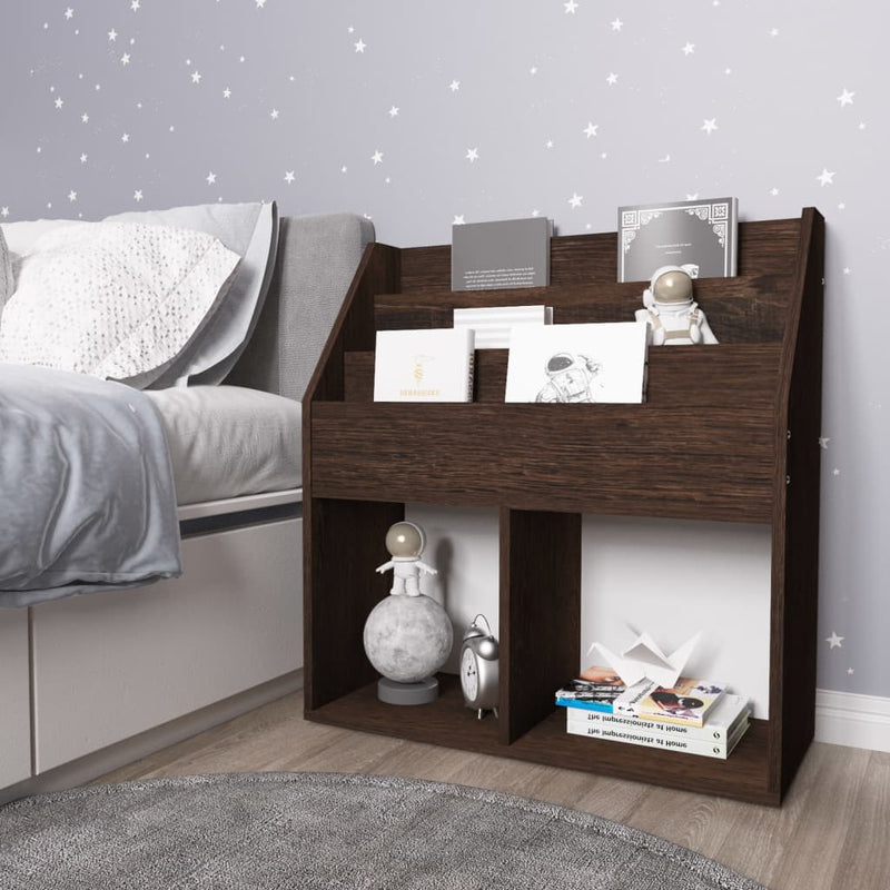 vidaXL füstös tölgy színű szerelt fa gyerek újságtartó 71x30x78,5 cm