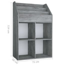 vidaXL betonszürke szerelt fa gyerek újságtartó 71 x 30 x 114 cm