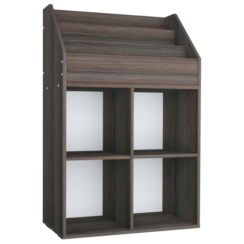 vidaXL szürke-sonoma színű szerelt fa gyerek újságtartó 71x30x114 cm