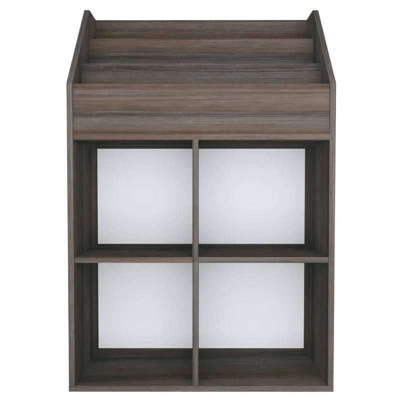 vidaXL szürke-sonoma színű szerelt fa gyerek újságtartó 71x30x114 cm