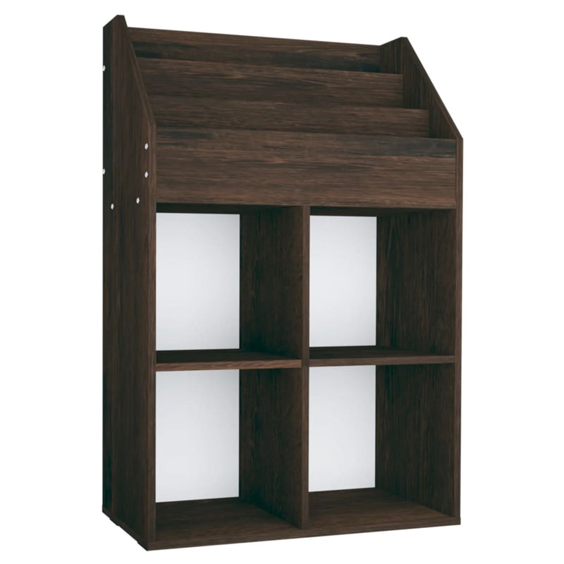 vidaXL füstös tölgy színű szerelt fa gyerek újságtartó 71x30x114 cm
